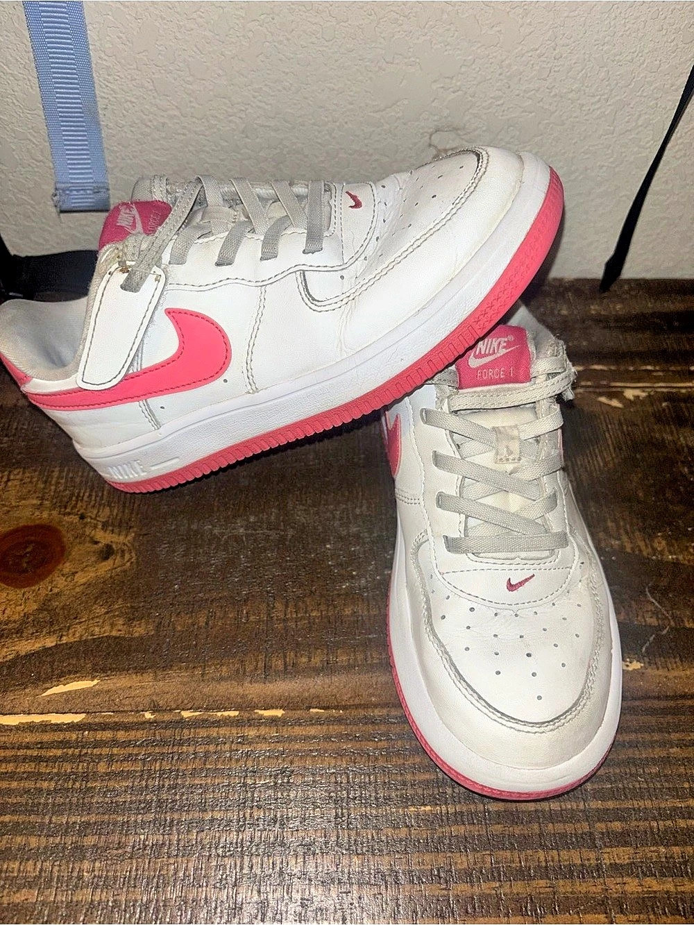 Nike Air Force 1 Girls US 2.0 White & Pink